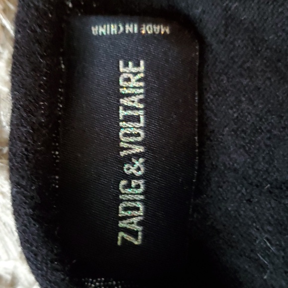 Zadig & Voltaire Daphnee wool cashmere leather patch cardigan - Picture 6 of 12